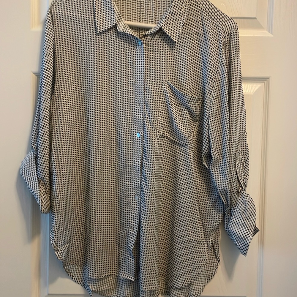Grand & Greene Button up Blouse. Size XL  Roll Sleeve or Straight Long Sleeve
